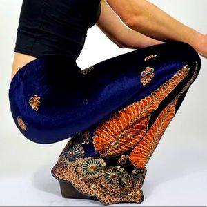 Velvet Sequin 60’s inspired flare pants